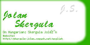 jolan skergula business card